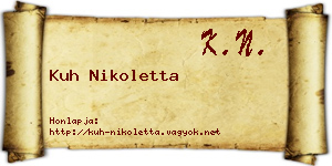 Kuh Nikoletta névjegykártya